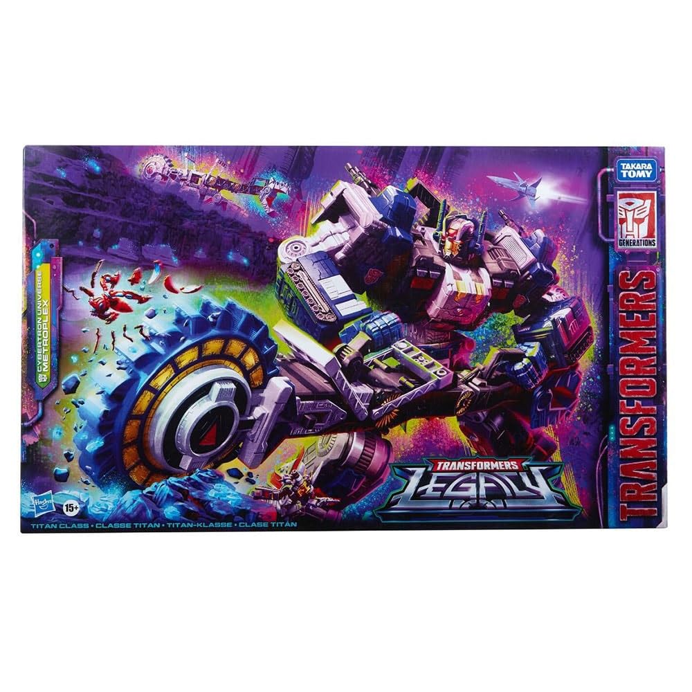 Transformers Toys Generations Legacy Series Titan Cybertron Universe Metroplex Figura de acción - Edades de 15 años en adelante, 22 pulgadas