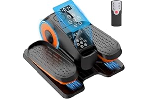 HTM Under Desk Elliptical Machine - Elliptical Leg Exerciser as Seen on TV for Seniors, Pedal Exerciser 12 Speeds Portable Seated Pedal Exerciser with Remote Control Home Workout Exercise Equipment