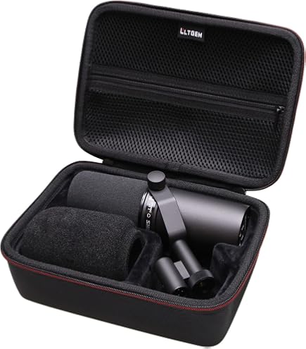 Sacoche Rigide Pour Microphone Shure SM7B / MV7 / MV7X – Mousse EVA, étanche – Compartiments Pour Micro Et Accessoires – Transport Protégé