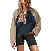 Yanekop Womens Fuzzy Fleece Pullover Sherpa Sweatshirt Long Sleeve Button Down Sweater Winter Fleece Jacket with Pockets