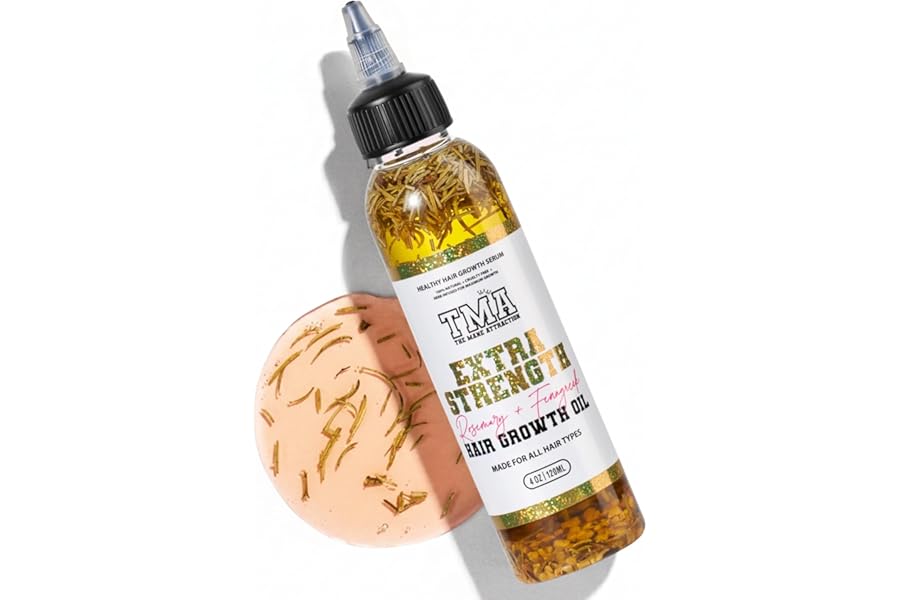The Mane Attraction Extra Strength Rosemary + Fenugreek Herbal Hair Growth Oil | Infused With Castor Oil for ALL Hair Types