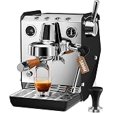 SECPOEDR 15Bar Semi-Automatic Espresso Machine with Milk Frother Steam Wand | 58mm Portafilter Expresso Coffee Machine,PID NTC Temp Control,Cappuccino Latte Machine 68OZ Tank,Stainless Steel,Black