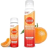 Lume Invisible Spray Deodorant For Women Two Pack - Full Size & Mini Whole Body Deodorant Spray - 72 Hr Odor Control - Aluminum & Baking Soda Free - 2 Piece Bundle - 3.6 oz & 1.0 oz (Clean Tangerine)