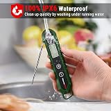 ThermoPro Meat Thermometer Foldable Probe Backlight Calibration IPX6 Olive Green view 3