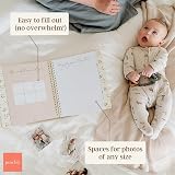 Peachly Unisex Memory Book Minimalist First Year Keepsake Olive Linen view 6