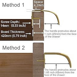 RZDEAL Solid Brass Edge Pulls for Cabinets Brushed