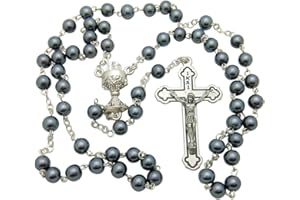 Westman Works First Holy Communion Rosary Beads with Metal Crucifix & Center for Boys or Girls