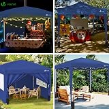 VOUNOT 3m x 3m Pop Up Gazebo with Sides Blue 4 Weight Bags Carry Bag view 5