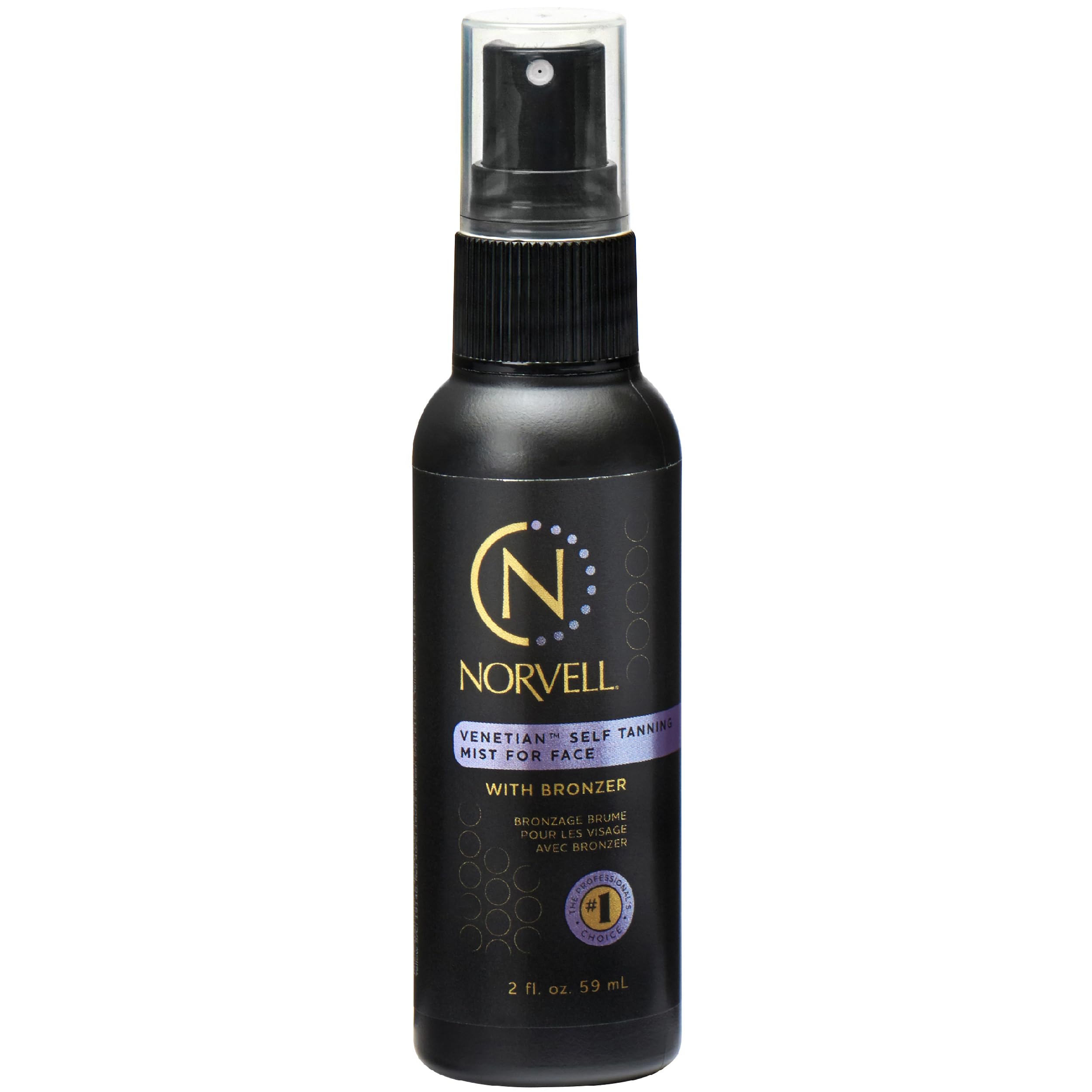 Norvell Venetian Sunless Self Tanning Mist for Face - Non Comedogenic Facial Bronzing Tanner Spray for Natural Sun-Kissed Glow, 60ml.