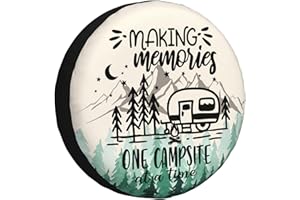 TGKBRMEA Spare Tire Cover for RV Camper Trailer Making Memories One Campsite at a Time, Weatherproof Universal Wheel Cover for RV Travel Trailer Camper Truck 14inch