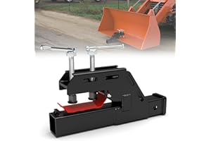 Sulythw 2024 New Upgraded Tractor Clamp on Trailer Hitch, Clamp-on Tractor Bucket Hitch 2" Ball Mount Receiver Adapter for Kubota Tractor Bucket, Black Bucket Trailer Hitch Attachment Accessories