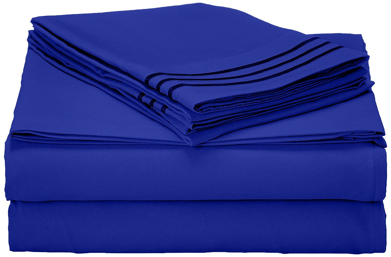 Elegant Comfort 1500 Thread Count Wrinkle Resistant Egyptian Quality Ultra Soft Luxurious 4-Piece Bed Sheet Set, California King, Royal Blue