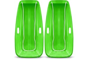 BACK BAY PLAY Winter Snow Sleds Plastic Snow Sled for Kids and Adults - 35" Single Rider Kids Sled Made Durable, Snow Sleds for Kids and Adult Heavy Duty Fast Sliding - Kids Snow Sled with Rope