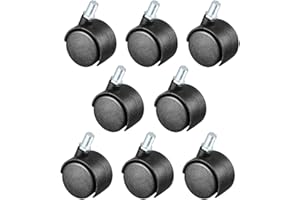 uxcell 8 Pcs 1.5 Inch Swivel Caster Wheels Nylon 360 Degree Threaded Stem Caster Wheel, M10 x 15mm, 33lb Capacity