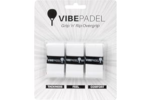 VIBEPADEL | Padel Grip for Tacky Feel | Grip 'n' Rip Padel Overgrip | Padel Racket Grip Tape | Padel, Pickleball, Squash and Badminton Racket Grip Tape | Padel Accessories and Padel Gifts | 3 Pack
