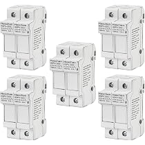 Heschen HSPV-30D Solar PV Fuse Holder – 2-Pole, DC1000V 32A, 35mm DIN Rail Mount, For 10x38mm Fuses, CE Listed (5-Pack)