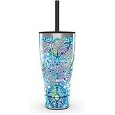 Tervis Traveler Tie Dye Dragonfly Triple Walled Insulated Tumbler Travel Cup Keeps Drinks Cold & Hot, 30oz with Straw Lid, Stainless Steel