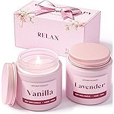 Waxcanpy Scented Candles for Women, Soy Candles for Home Scented, Candle Gift Set with Lavender & Vanilla Scents, 2 Pack Aromatherapy Candle for Relaxing, Stress Relief & Home Decor