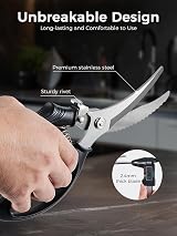 SimCoker Heavy Duty Poultry Shears with Anti-Slip Handle & Safety Lock view 6
