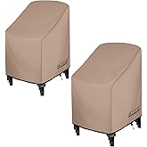 ULTCOVER Stackable Patio Chair Cover – Waterproof Outdoor Stack of Chairs Cover 2 Pack Fits Up to 26W x 34D x 45H inches