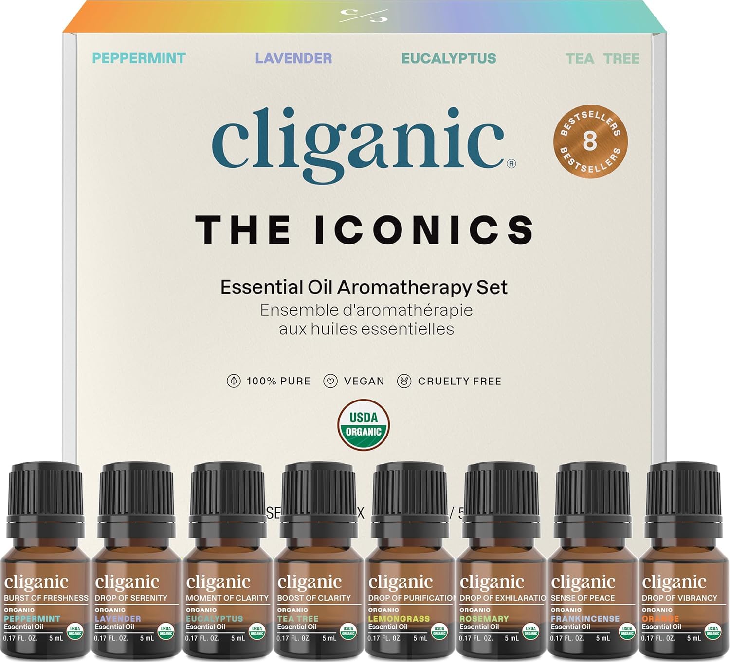 Cliganic Organic Aromatherapy Set (8 Pack)