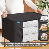 KURNI Storage Bags Clothes Organizer 6 Pack Large 90L 3 Sided Zipper view 2
