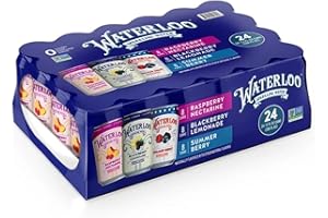 VOODOUX SALES Waterloo Sparkling Water Variety Pack 24 Pack Raspberry Nectarine - Blackberry Lemonade - Summer Berry Naturally Flavored