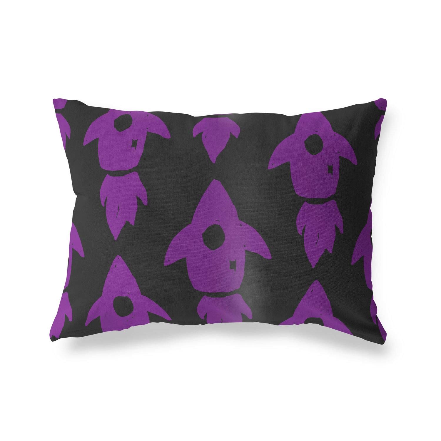 BonaMaison Decorative Cushion Cover, Purple-Black Throw Pillow Covers, Home Decorative Pillowcases for Livingroom, Sofa, Bedroom, Size: 45X60 Cm - Designed and Manufactured in Turkey