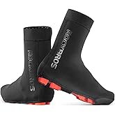 ROCKBROS Cycling Shoe Covers Warm Bike Shoe Cover Warmer Water Resistant Windproof Bicycle Overshoes for Road Bike Shoes Blac