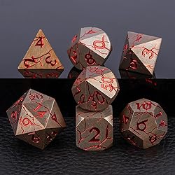 D&D Metal Dice Set with Gift Case, Polyhedral Dice