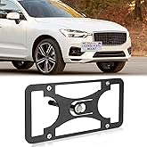 Front Bumper License Plate Mount Compatible with Volvo XC60 2018-2023, No Drill Front License Plate Frames Tow Hook License Plate Bracket Holder Car Accessories Durable Car Tag Mounting Holder