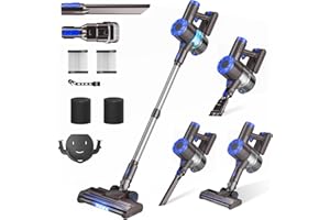 AIRDIYA Cordless Vacuum Cleaner, Upgraded 40Kpa Stick Vacuum Cleaners for Home, 8 in 1 Lightweight with Self-Standing, 1.5L Dust Cup & Anti-tangle, Rechargeable Vacuum for Hard Floors Carpets Pet Hair