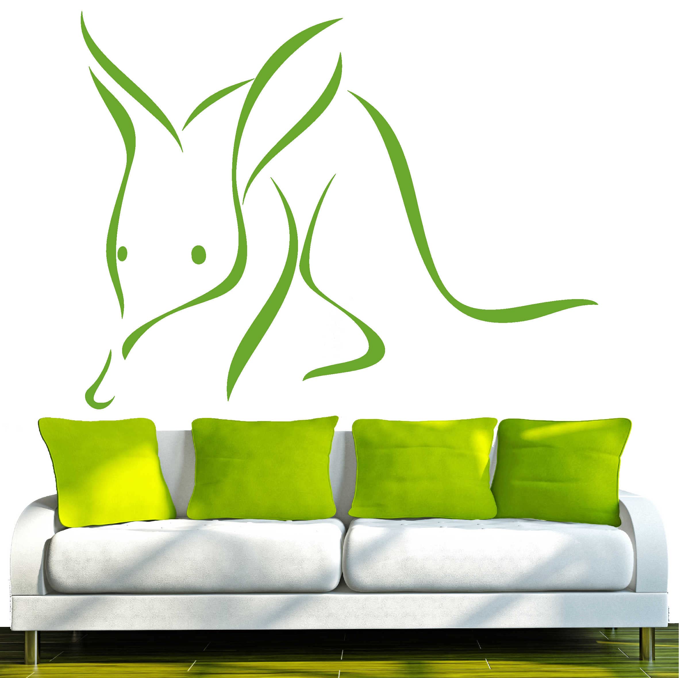 Indigos Wall Sticker-d248 Crazy Rude Ant Bear Tribal 96x73cm Yellow Green Vinyl Lime Green 96x73cm x 1cm โ image 1