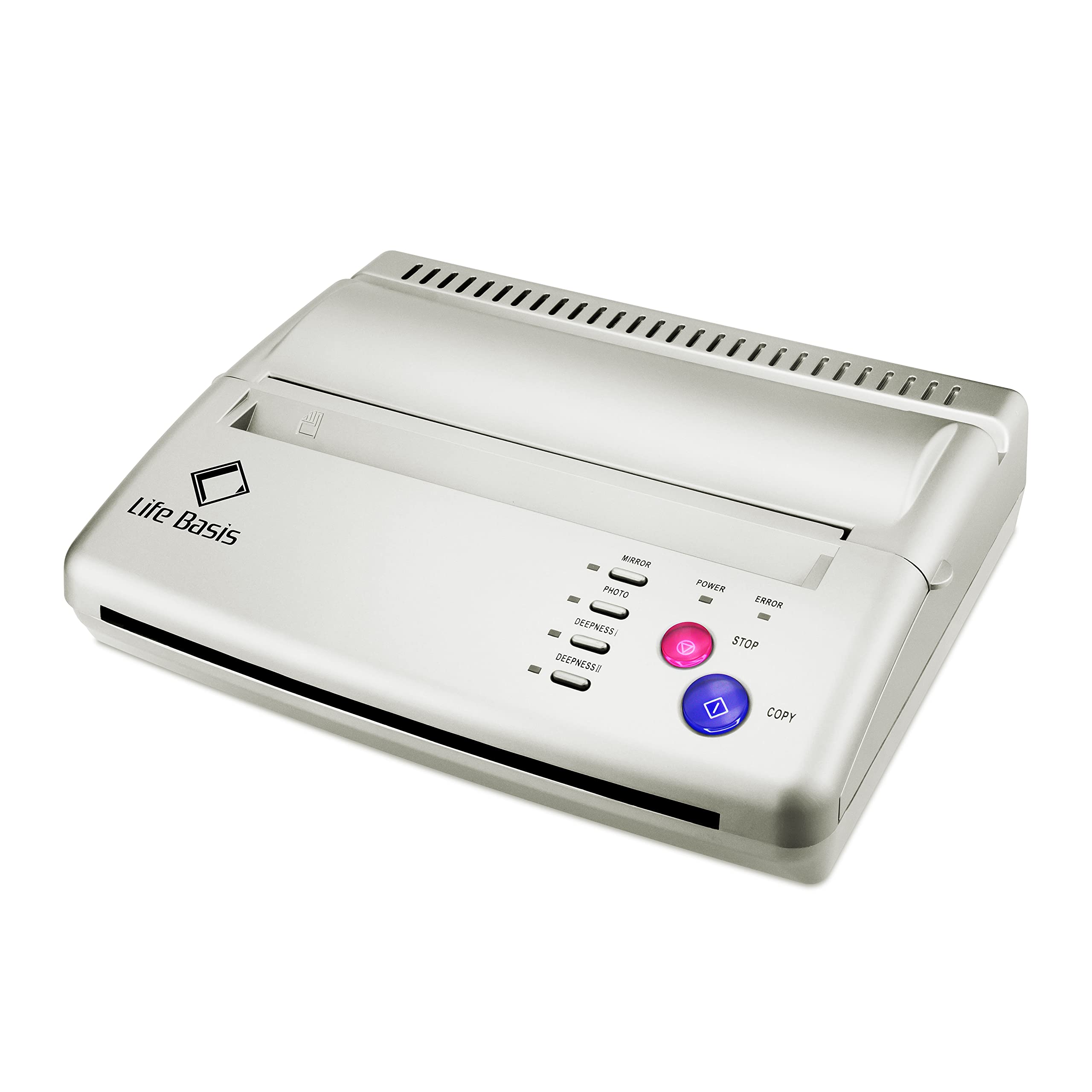 Tattoo Kit Thermal Stencil Transfer LifeBasis Copier Paper Printer Machine with 500 Digital Patterns as a gift for Temporary and Permanent Tattoos Upgrade Version Silver