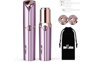 GURELAX Facial Hair Removal for Women, Ladies Face Shaver(USB Rechargeable) for Chin Lip Neck Armpits and Peach Fuzz, Included 2 pc Replacement Heads