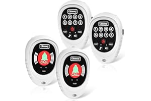 CHTOOCY Caregiver Pager Emergency Call Bell Button for Elderly Monitoring,Personal Wearable Medical Life Panic Alert Necklace,SOS Nurse Call Alarm Button System for Patient Seniors at Home