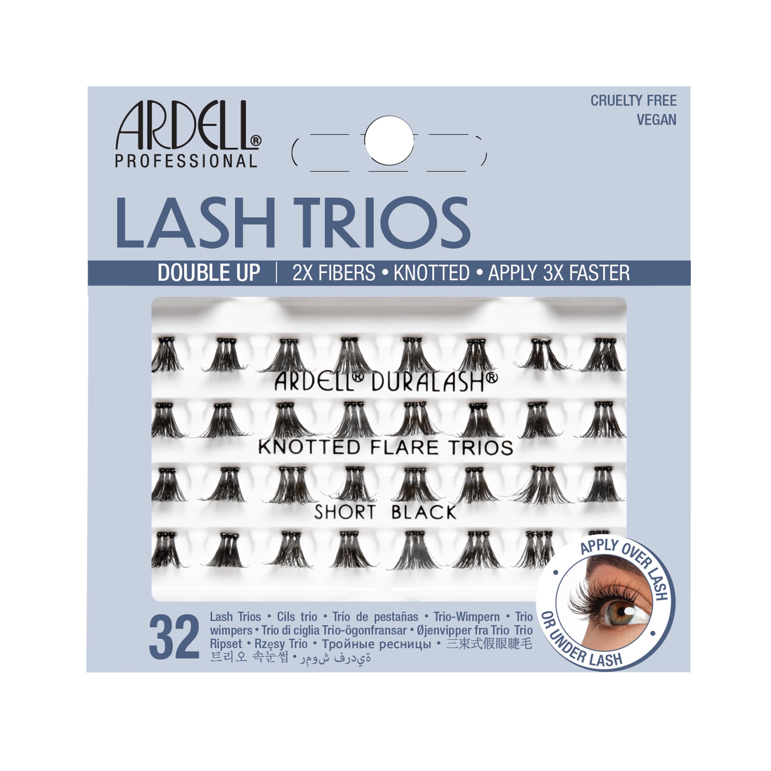 ARDELL Double Trio Individuals Eye Lashes, Short, Black