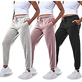 Common Stitch 3 Pack Sweatpants Women, Comfortable Womens Sweatpants, Fleece Womens Elastic Cuff Joggers (Available in Plus)
