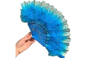 Feather Hand Fan Vintage Handheld Lace Folding Fan for Wedding Dancing Party Women Girl Home Decorations Hand Fans