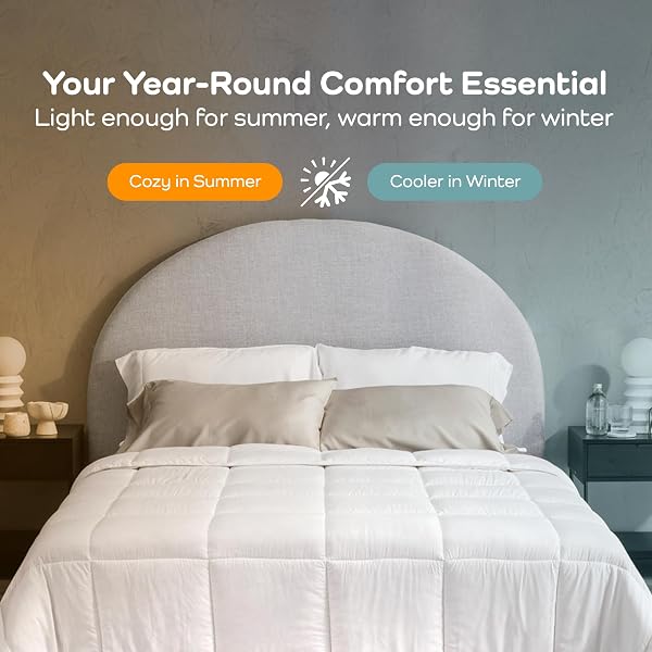 OLIVE + CRATE COOLING OVERSIZE KING SIZE COMFORTER – HYPOALLERGENIC 100% BAMBOO VISCOSE OUTER COVER – OVERSIZED KING DUVET INSERT – FLUFFY LIGHTWEIGHT PLUSH – WHITE COMFORTER – 116″X 98″