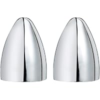Pair .55" Chrome Bullet Wiper Post Covers - Fits Ford, Dodge, Chevy, Mopar, Honda - UPI C4041