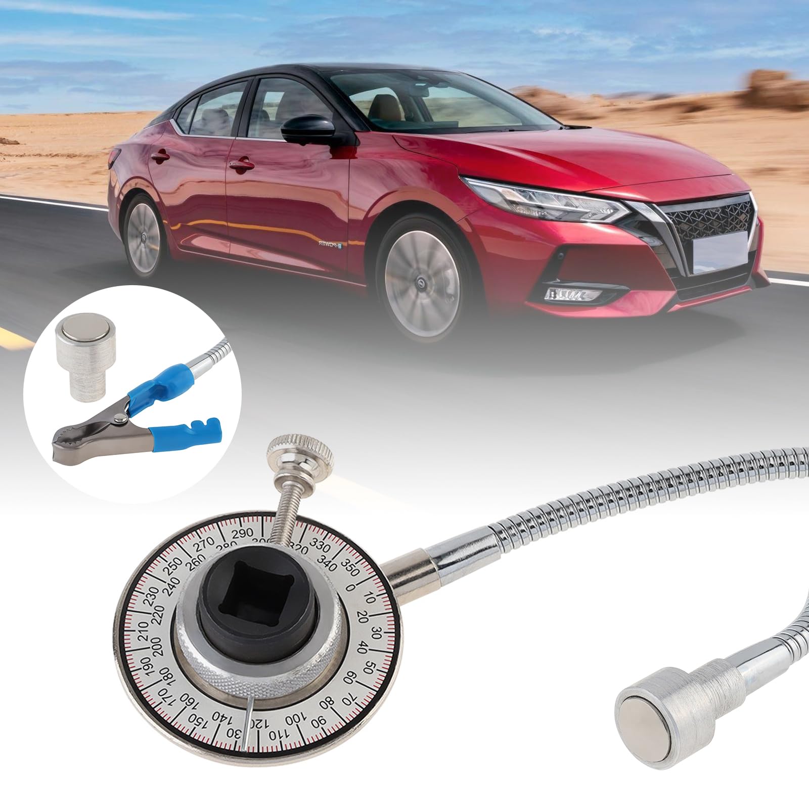 Smgda Torque Angle Meter, 1/2" Drive Wrench Gauge With Flexible Clip Arm, CR-V Steel Professional Measure Tool