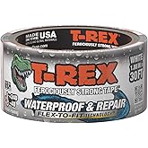 T-REX Waterproof and Repair Tape, White, 1.88" x 30 ft. (Pack of 1) Ferociously Strong, Extreme Weather & UV Resistance