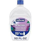 Softsoap Antibacterial Hand Soap Refill, White Tea &amp; Berry Scent, 50 fl oz | Liquid, Paraben-Free, Phthalate-Free, Washes Away Germs, for Bathroom &amp; Kitchen, Daily Handwashing, Gentle on Hands
