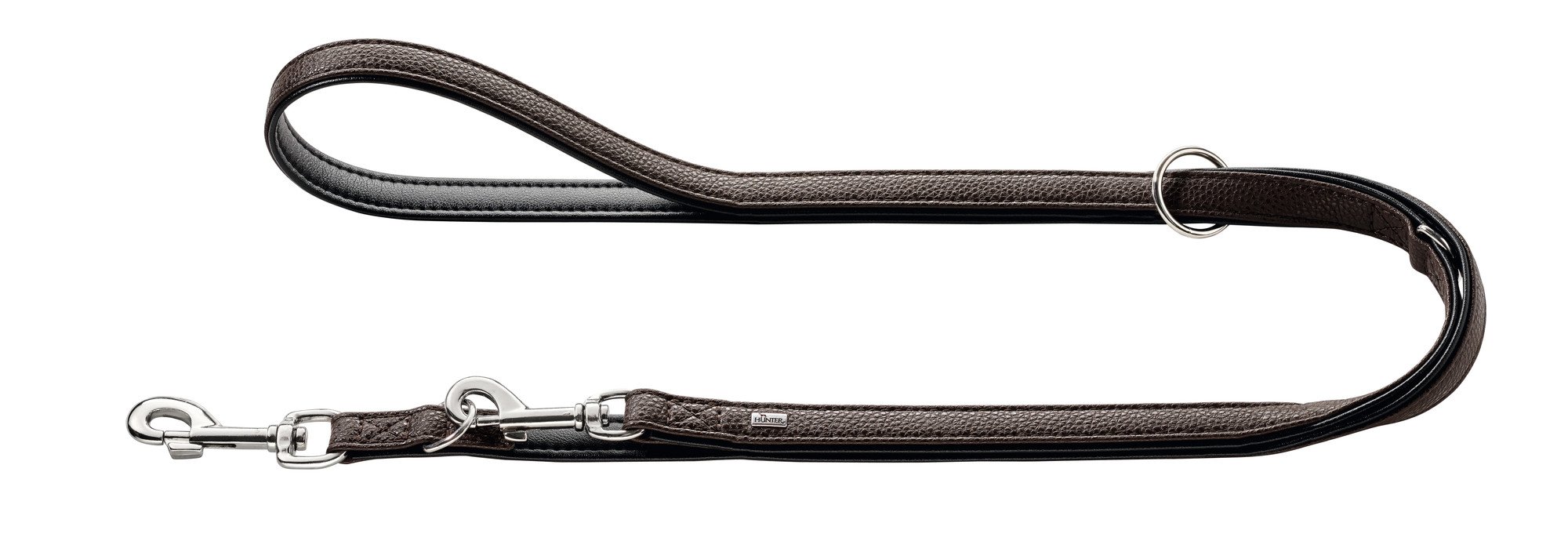 HUNTER Vega Adjustable Dog Lead, Faux Leather, Easy to Clean, Weather-Resistant, 1.5 x 200 cm, Brown โ image 1
