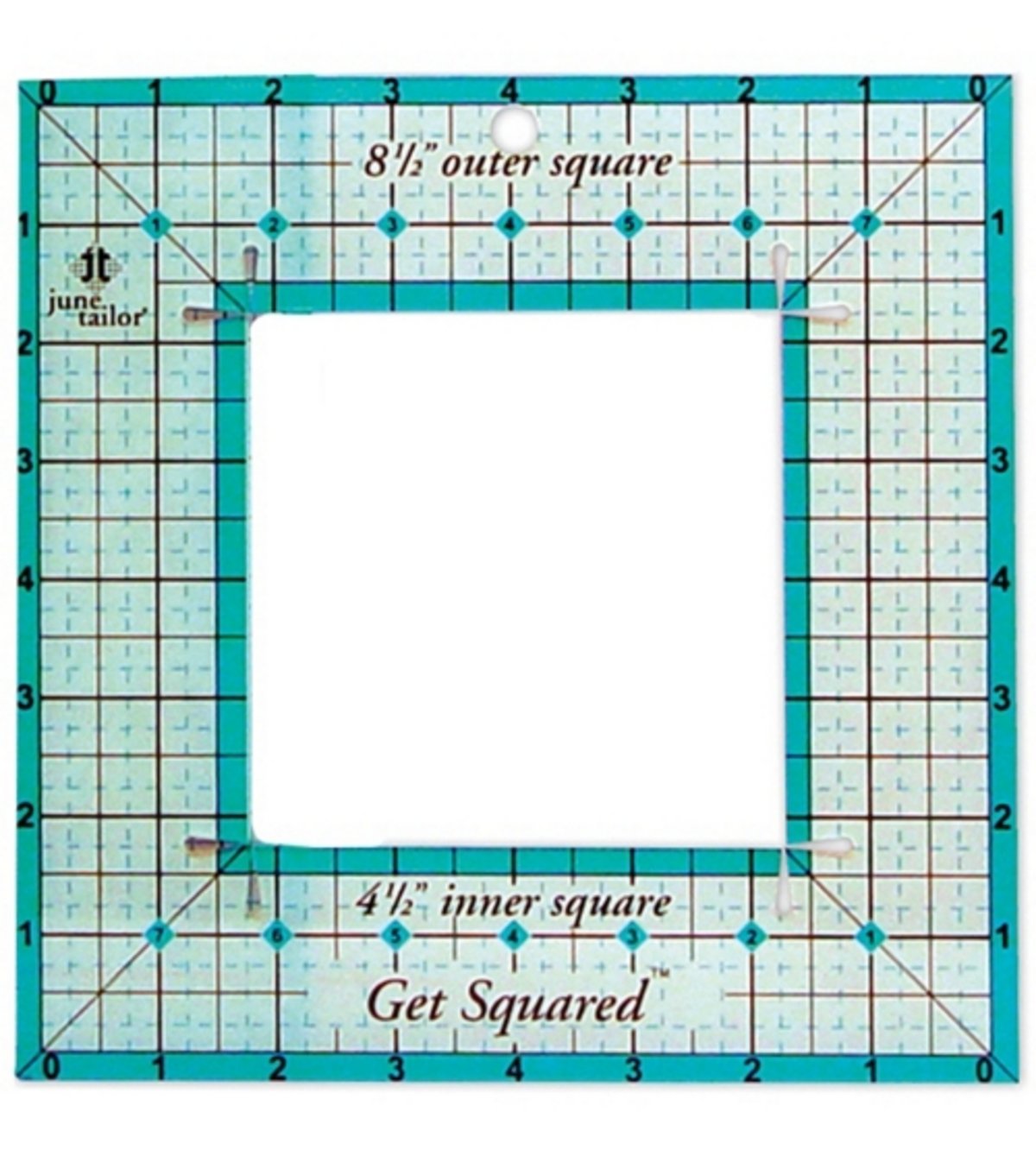 June Tailor 36-inch Get Squared Ruler (8.5-inch Outer, 4.5-inch Inner)