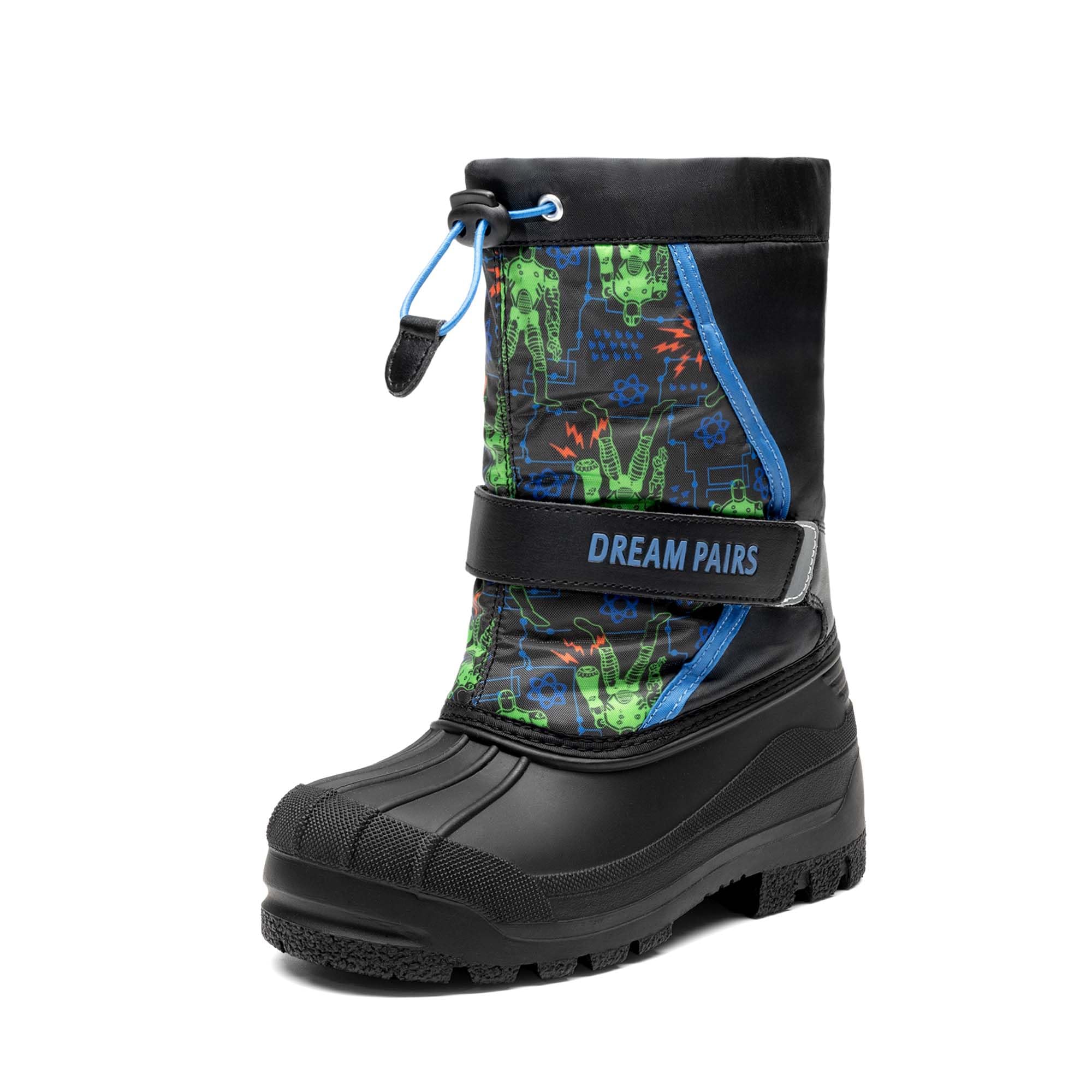 DREAM PAIRS Boys & Girls Mid Calf Water-Resistant Winter Snow Boots for Toddler/Little/Big Kid,Size 6 Toddler,Blue/Black,KAMICK Image