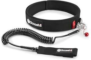 Goosehill SUP Leash Waist Belt, Adjustable Quick Release Waist Leash 1250 * 60mm with 10ft Coiled Surfing Leash for Water Spo