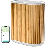 Windmill Air Purifier for Home - 3-In-1 Filtration for Smoke & More - True HEPA Filter, Activated Carbon, & Pre-Filter - Covers Up To 1950 sq ft - Ultra-Quiet - App Compatible - Bamboo