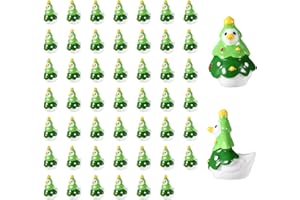 Sinbana 50pcs Mini Resin Christmas Goose, Cute Tiny Animal Small Figurines Miniature Goose Dollhouse Fairy Garden Party DIY C
